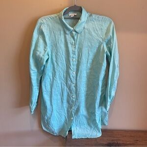 J. Jill Love Linen Long Sleeve Button Up Shirt Tunic